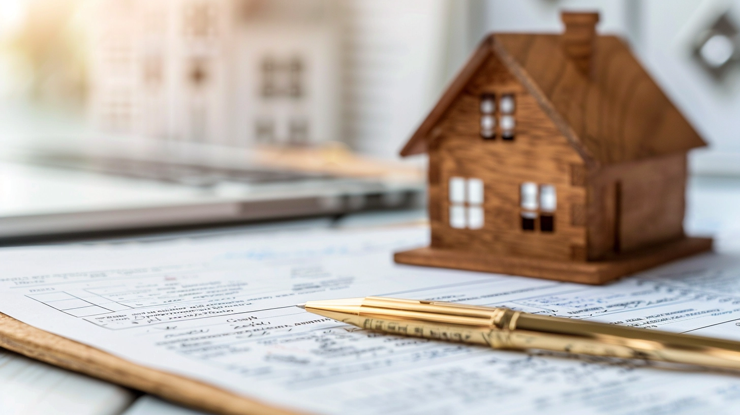 A close-up photograph of a real estate contract being signed by a wholesaler, detailed view of the contract terms.