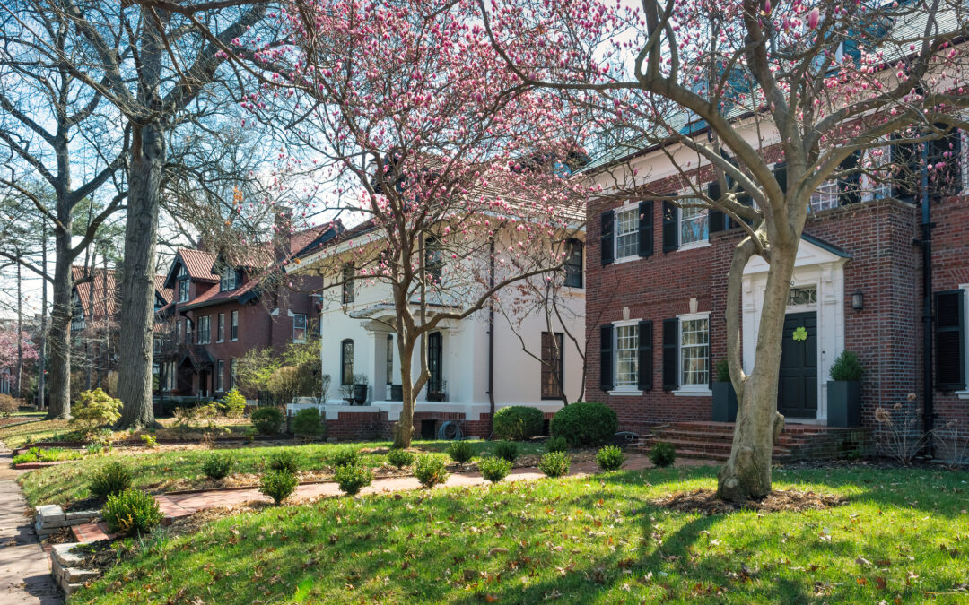 Brick homes on a St. Louis street